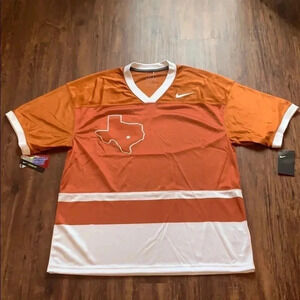 Nike UT University of Texas Longhorns V-Neck Football Jersey Large New